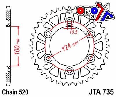REAR SPROCKET ALLOY SILVER 735, JTA735.41