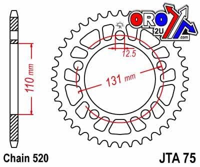 REAR SPROCKET ALLOY JTA75.46, BMW 520 Chain Conversion