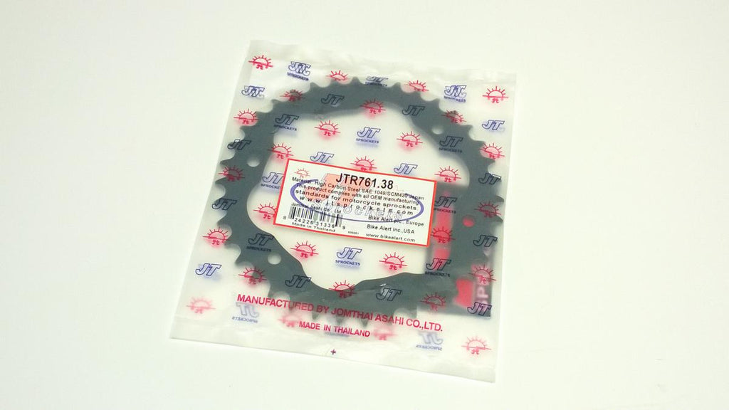 REAR SPROCKET STEEL JTR761.38 BLACK, DUCATI ROAD CHAIN TYPE 525