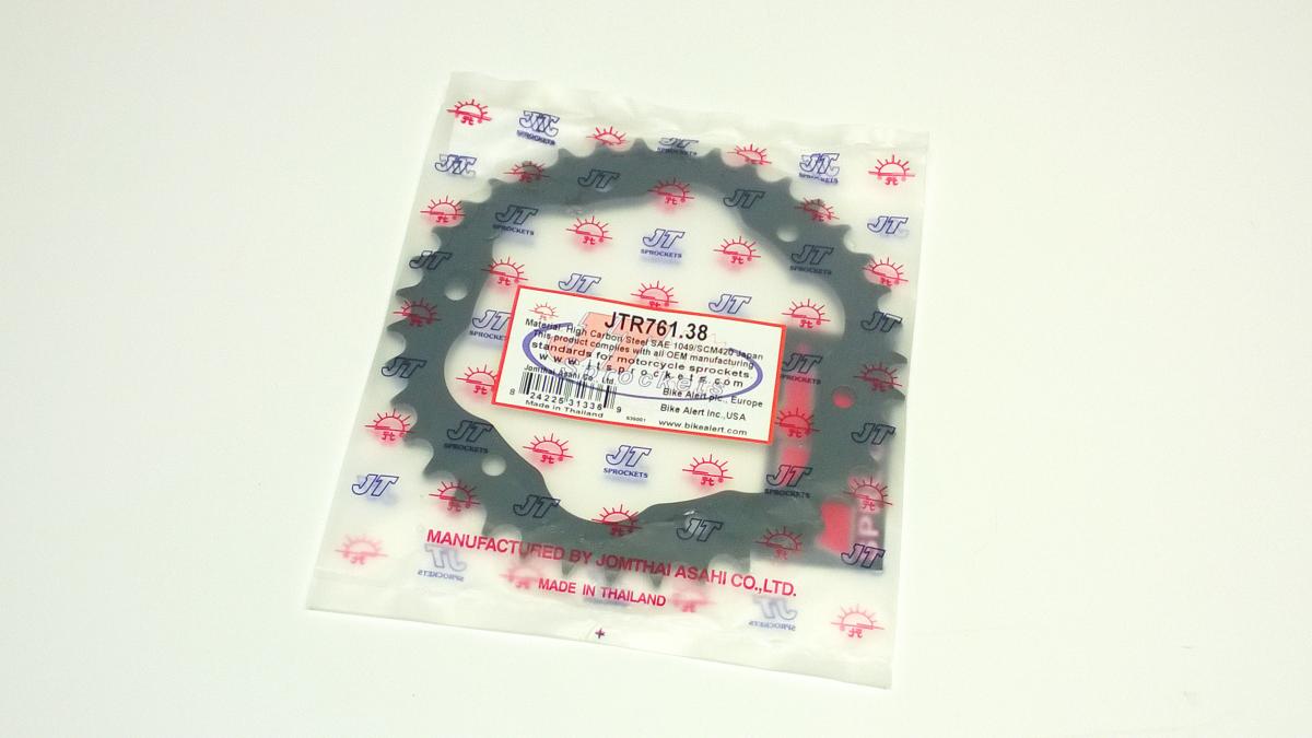REAR SPROCKET STEEL JTR761.38 BLACK, DUCATI ROAD CHAIN TYPE 525