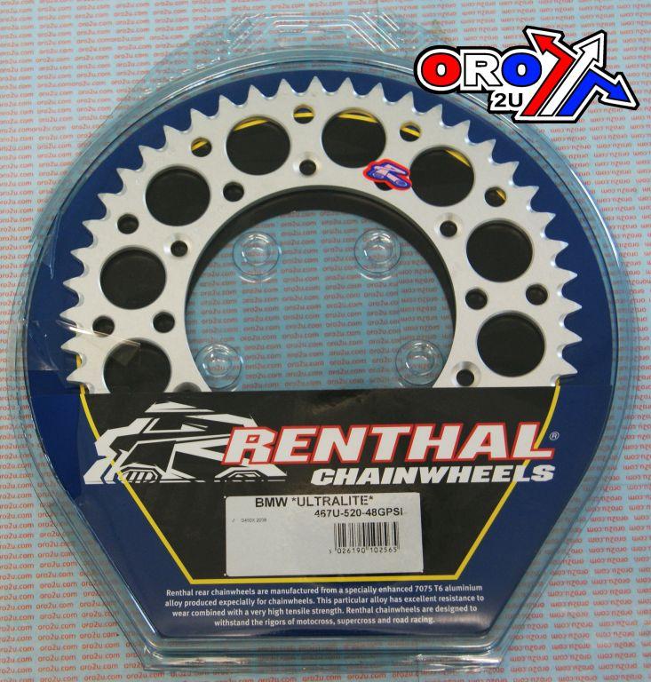 REAR SPROCKET RENTHAL BMW, ULTRALITE 467U-520-48GPSI SILVER