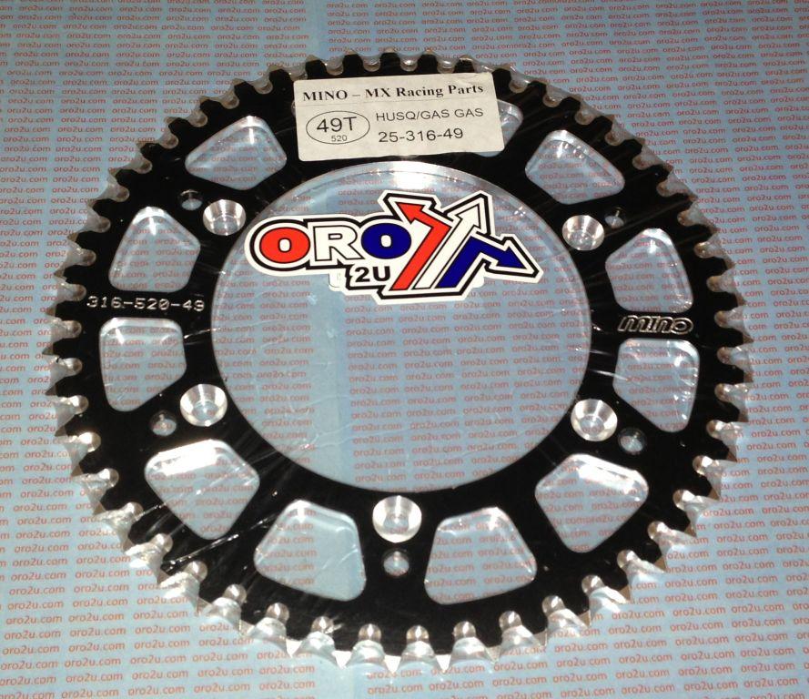 MINO REAR SPROCKET ALLOY BLACK 822, 25-316-520-49