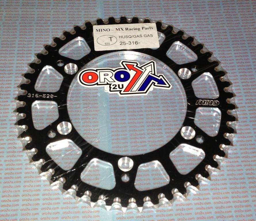 MINO REAR SPROCKET ALLOY BLACK 822, 25-316-520-52