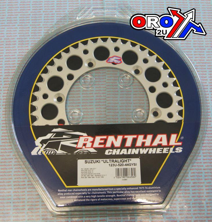 REAR SPROCKET ALLOY RENTHAL, ULTRALITE 123U-520-44GYSI