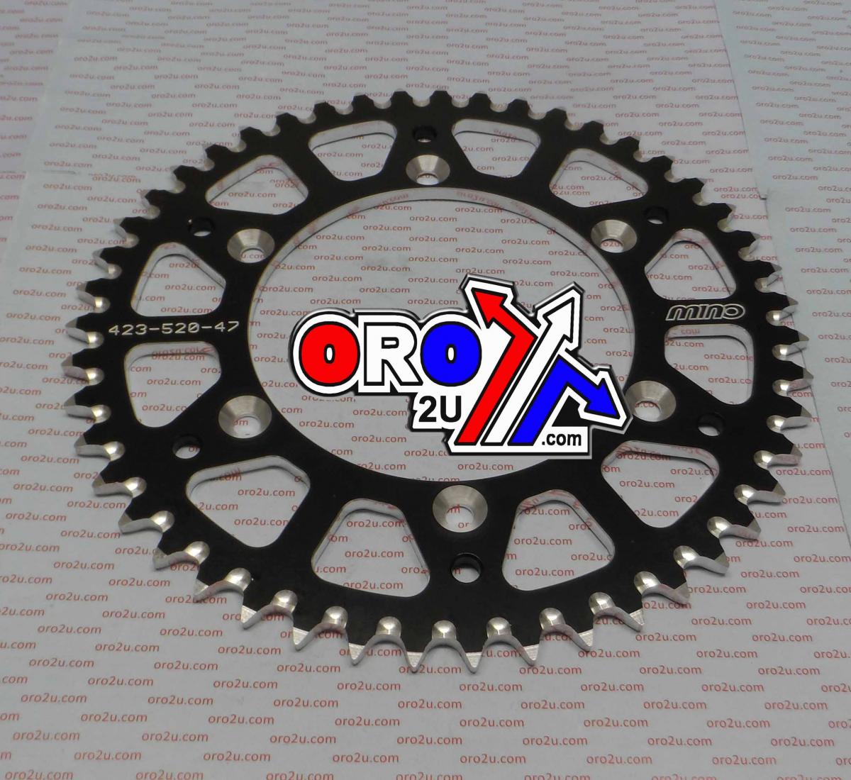 MINO REAR SPROCKET ALLOY BLACK 808, 25-423-520-47