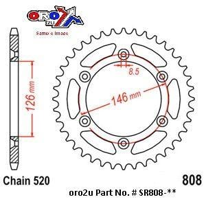 MINO REAR SPROCKET ALLOY BLACK, 25-423-520-50 BLACK