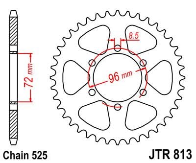 REAR SPROCKET JTR813.39 JT 520