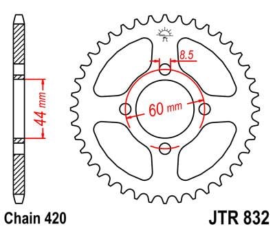 REAR SPROCKET JTR832.41 STEEL