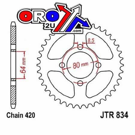 REAR SPROCKET JTR834.32 STEEL SILVER JTR83432