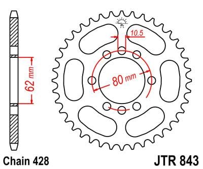 REAR SPROCKET JTR843.51 STEEL
