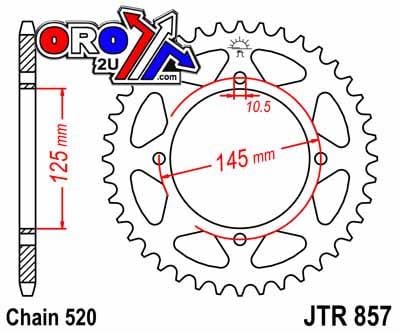 REAR SPROCKET 857-45 ALLOY 520