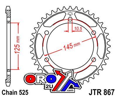 REAR SPROCKET JTR867.42 STEEL, HONDA ROAD