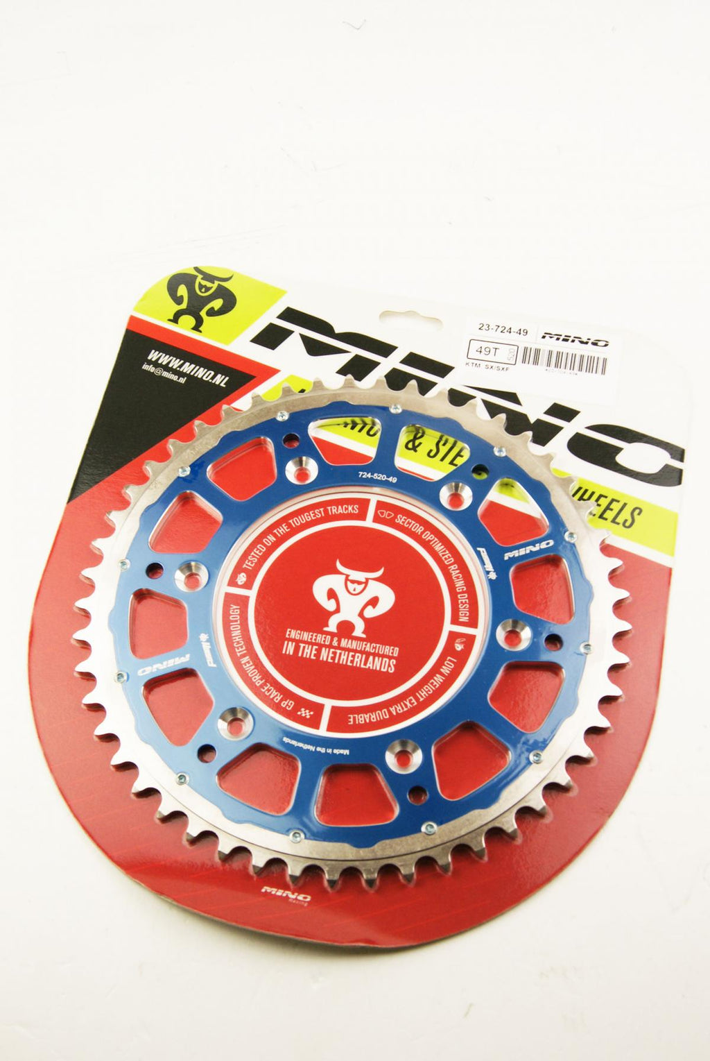 MINO REAR SPROCKET FUSION 2-RING, 23-724-520-49 STEEL/ALLOY BLUE