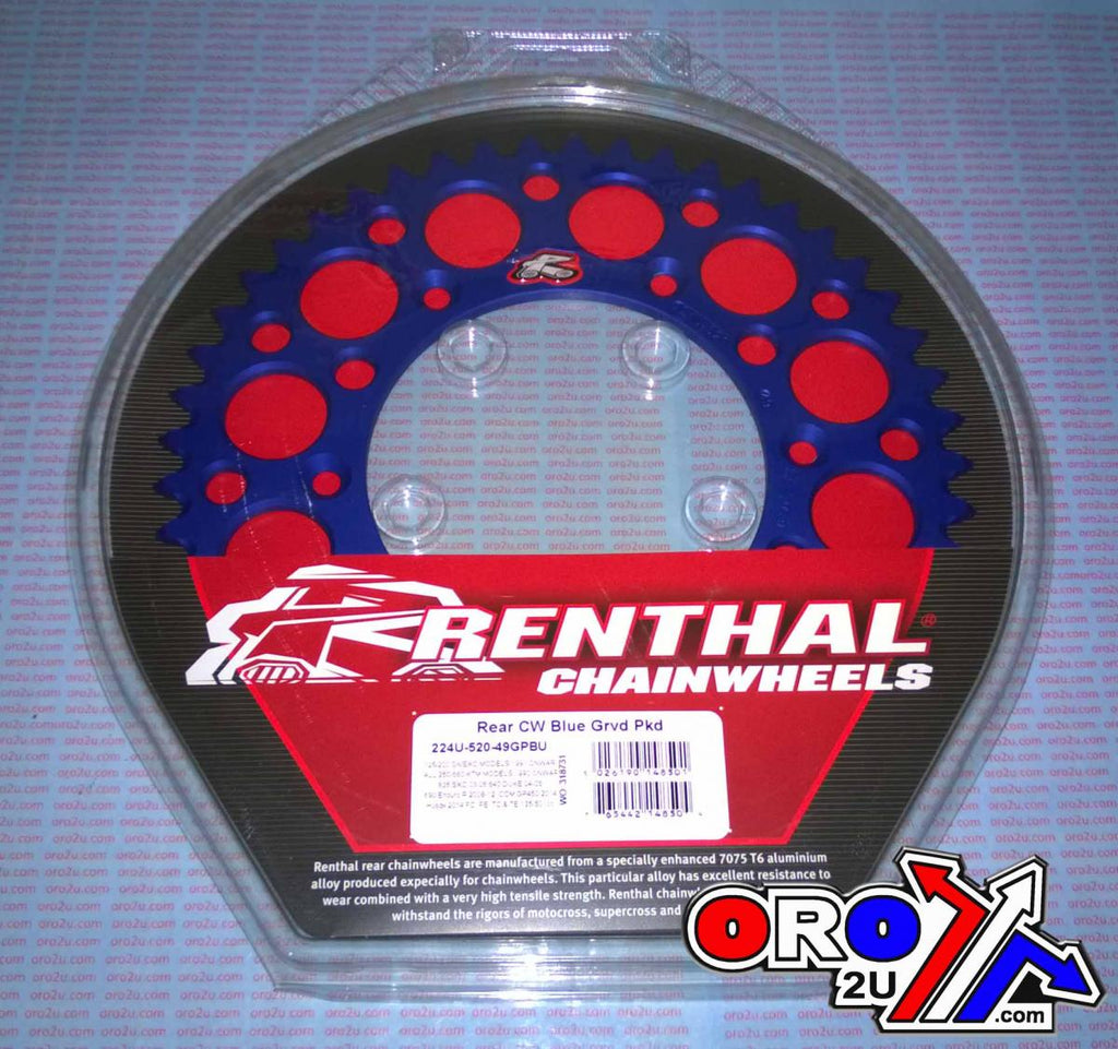 REAR SPROCKET RENTHAL KTM, ULTRALITE 224U-520-49GPBU BLUE