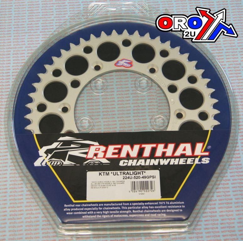 REAR SPROCKET RENTHAL KTM, ULTRALITE 224U-520-49GPSI