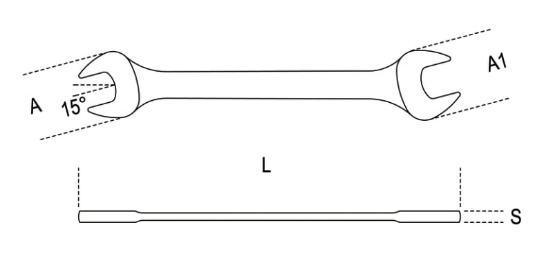 Double Open End Wrench 14x15mm - Beta Tools 55 14X15