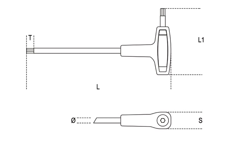 Offset Hexagon Key Wrench with High Torque Handle 5mm - Beta Tools 96T 5