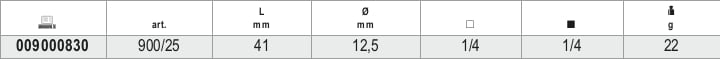Universal Joint, 1/4 Drive, 41mm Length - Beta Tools 900/25