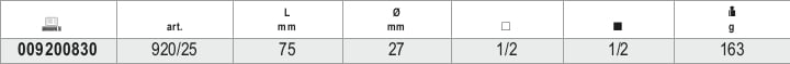 1/2 Drive Universal Joint 75mm - Beta Tools 920/25