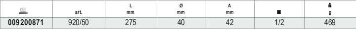 1/2 Push-Through Drive Ratchet 72 Teeth 275mm - Beta Tools 920/50