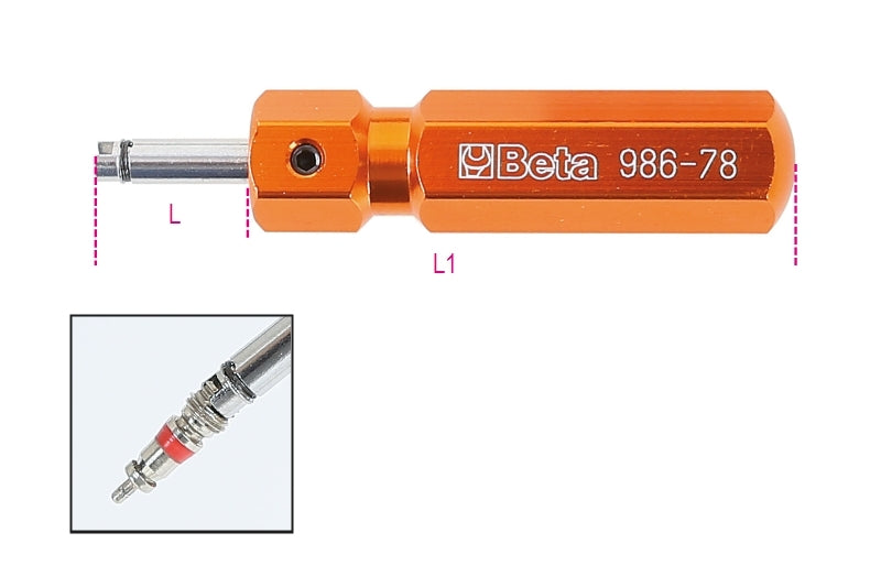 Tyre Valve Screwdriver 18mm - Beta Tools 986 78