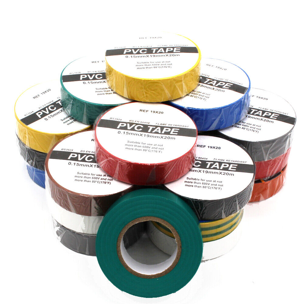 Black PVC Electrical Insulation Tape 19mm x 20m