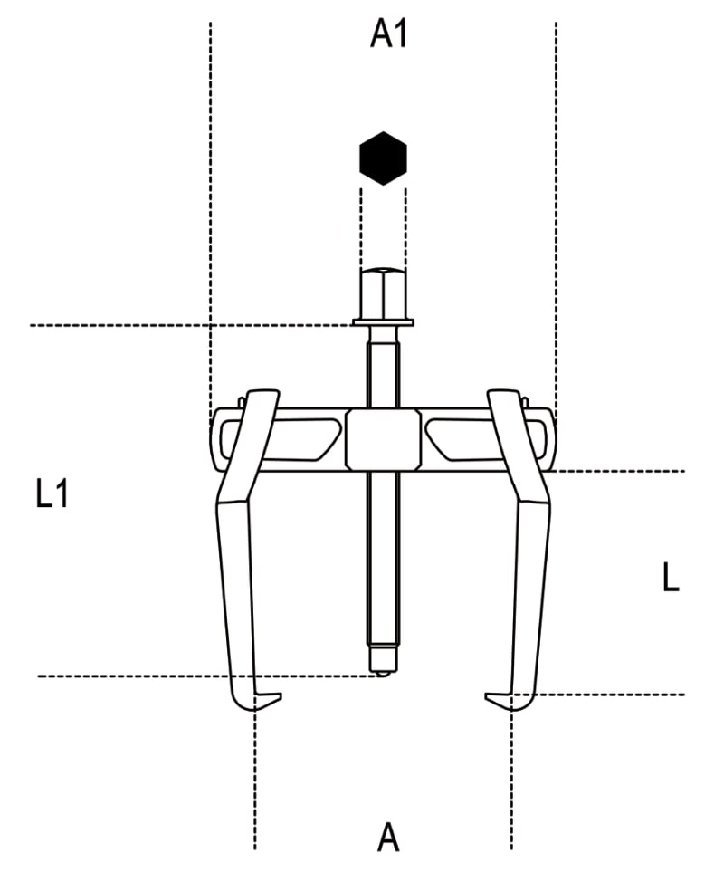 Universal Pullers with 2 Sliding Legs 23mm - 100mm - Beta Tools 1500N/2