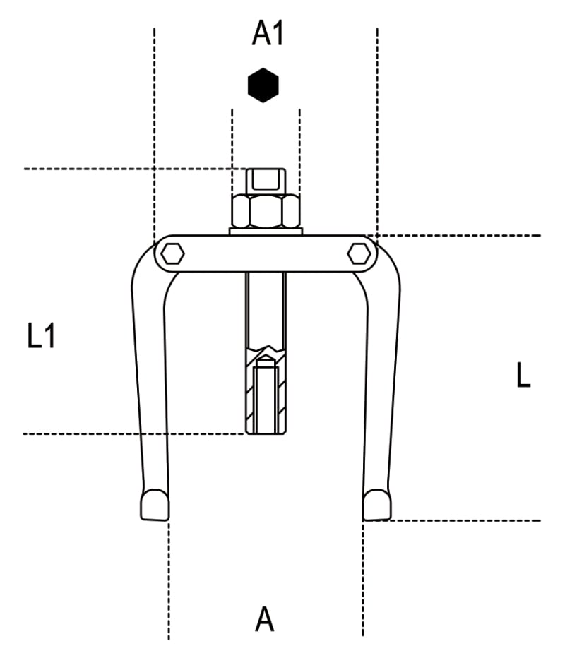 Two-Leg Pullers for Extractors 60mm - 130mm - Beta Tools 1542/2
