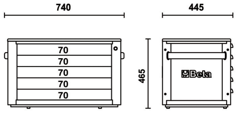 Portable Tool Chest with 5 Drawers and Centralized Lock - Beta Tools RSC23T-N