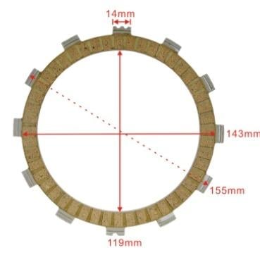 CLUTCH FRICTION PLATE SET/8 [CK2274], PCYCHIC MC-03785C