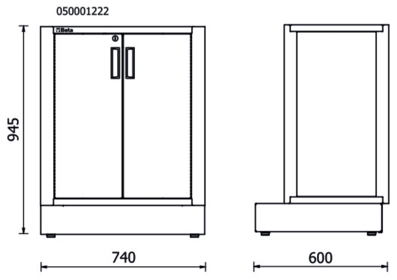 Fixed Two-Door Module for RSC50 with Lock and Adjustable Shelf, 615x435x740mm - BetaRSC50 RSC50 MA