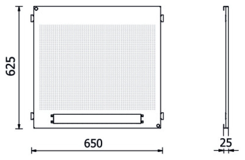 Lower Perforated Tool Panel for RSC50, 650x625x25mm, Compatible with 19 Rack Multi-Socket - BetaRSC50 RSC50 PFI