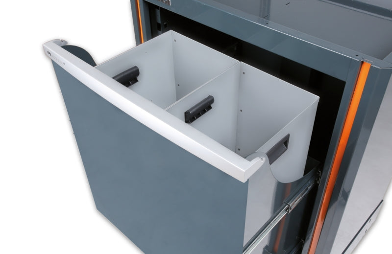 Fixed Sorted Waste Collection Module with Pull-Out Compartment, 588x465mm, Includes 2 Interior Containers - BetaRSC55 C55 CS