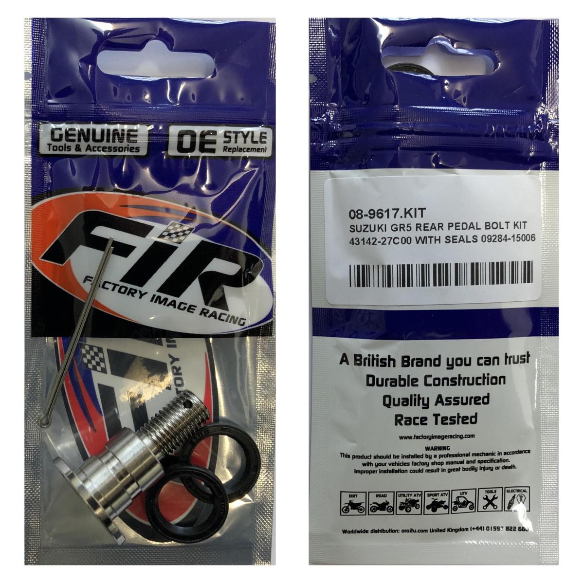 SUZUKI GR5 REAR PEDAL BOLT KIT, 43142-27C00 WITH SEALS 09284-15006, FIR-BARND