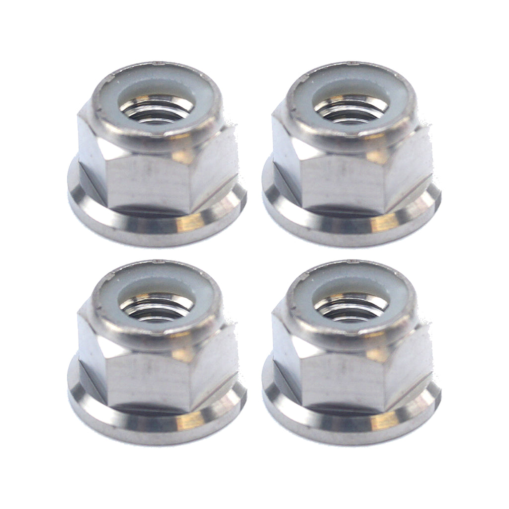 TITANIUM GR5 M8X1.25mm NUT, NYLON FLANGE / GRADE 5 / PK4