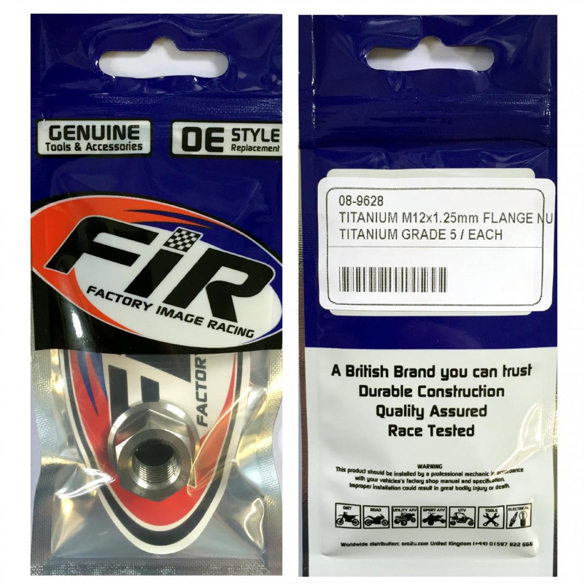 TITANIUM M12X1.25mm FLANGE NUT, TITANIUM GRADE 5 / EACH