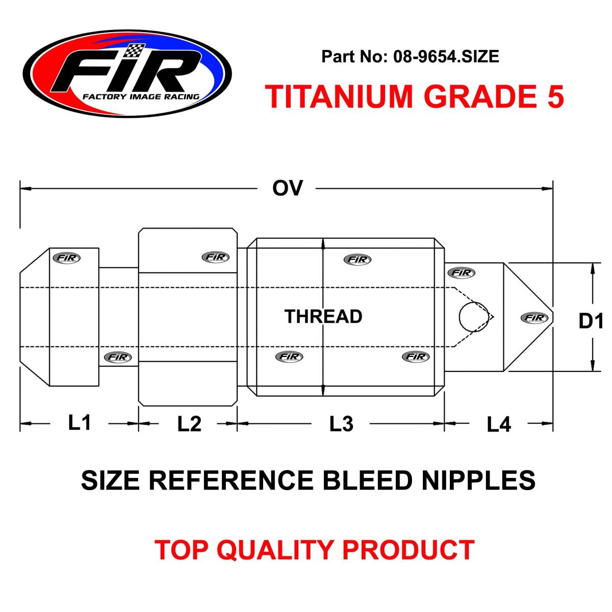 TITANIUM GR5 M8x1.00mm BLEED NIPPLE, PACK OF 2 /