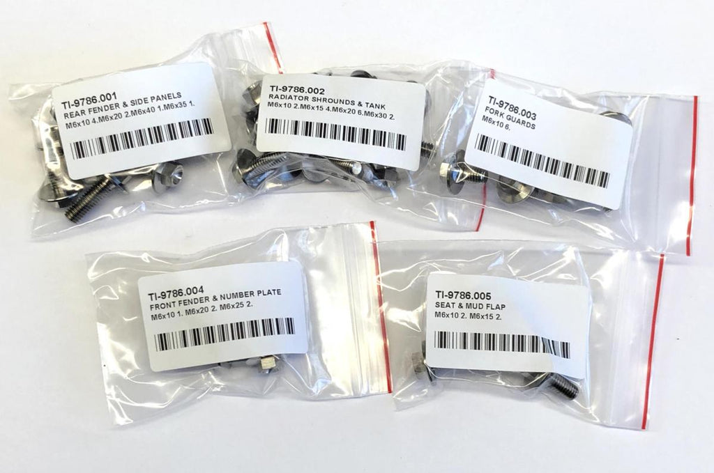 GR5 TITANIUM PLASTIC BOLT KIT, KX500 88>04 / KX125 250 88>89, FACTROY IMAGE RACING
