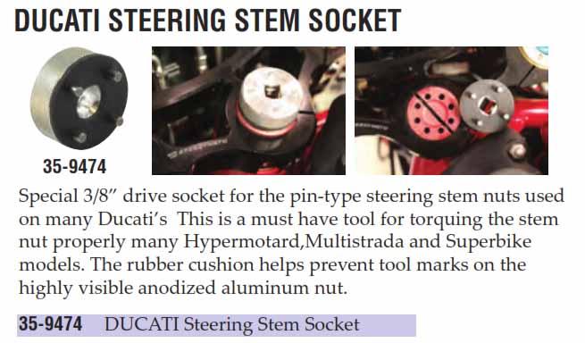 STEERING STEM SOCKET, DUCATI 3 / 8 35-9474, TOOLS