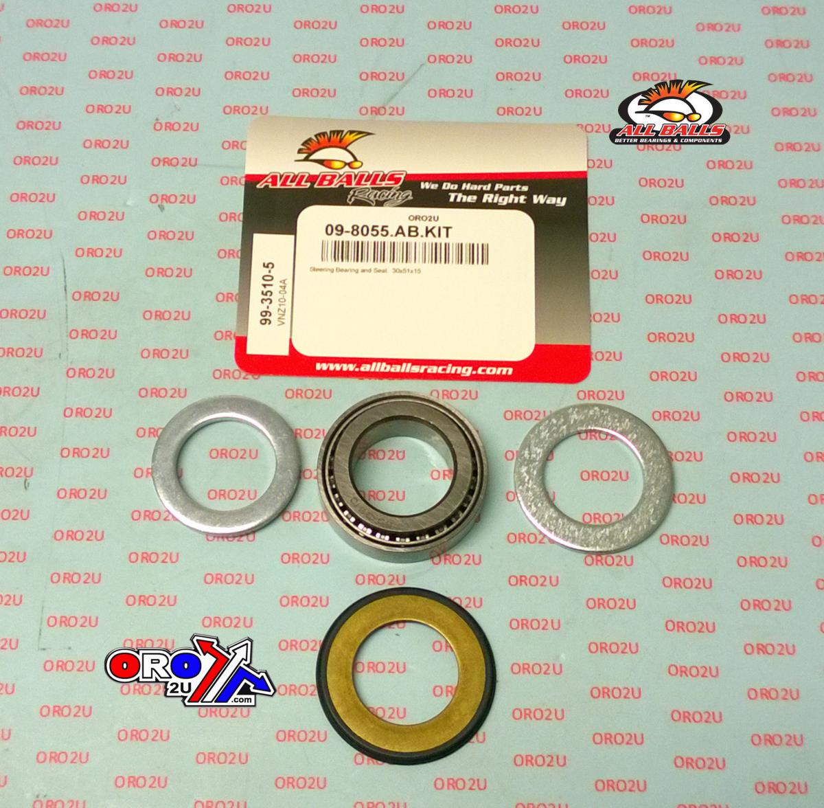 BEARING TAPER & SEAL KIT, ALLBALLS 99-3510-5 4T-CR-0627, 30x51x15