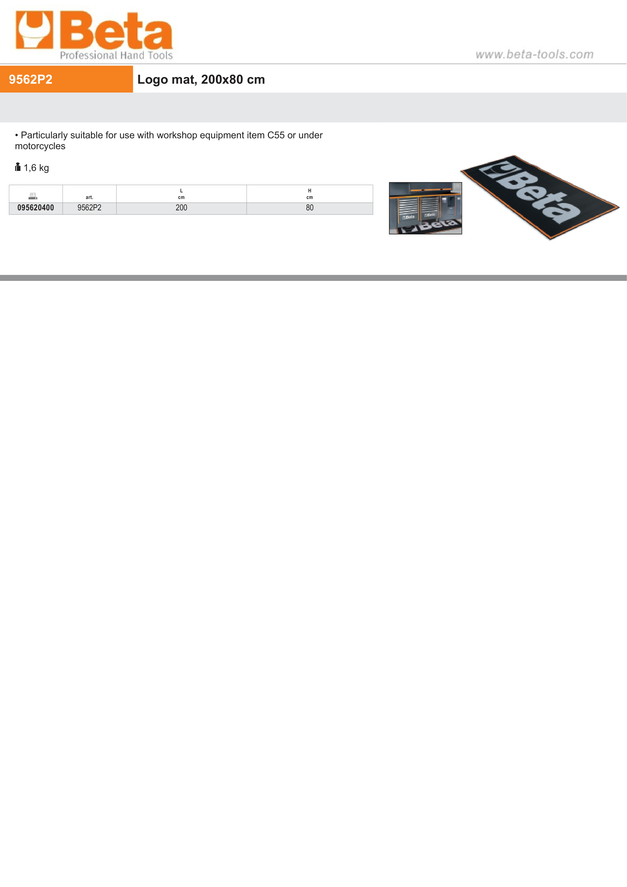 Logo Pit Mat 200x80 cm - BETACollection 9562P2