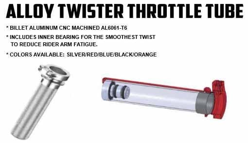 THROTTLE TUBE / BEARING SHERCO, ALUMINIUM CNC BILLET BLUE