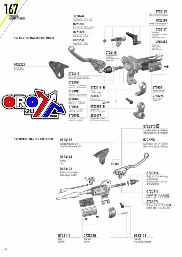 MAGURA HYDRAULIC CLUTCH 10.5, 2700187 ASSEMBLY SERIE 167, MG2700187
