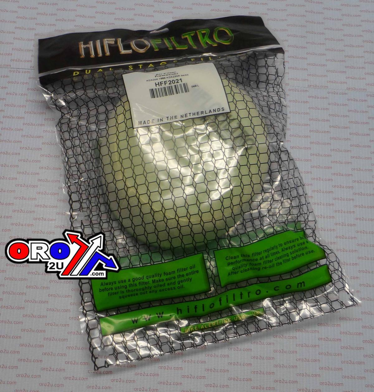 AIR FILTER 1989-2007 KDX200, HIFLO HFF2021 KAWASAKI