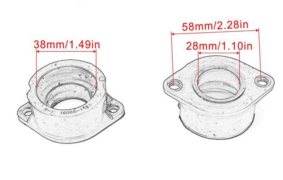 INTAKE FLANGE SET KAWASAKI KZ1000 ZX1100 ZN1100 GPZ1100 11-4811 16065-1131