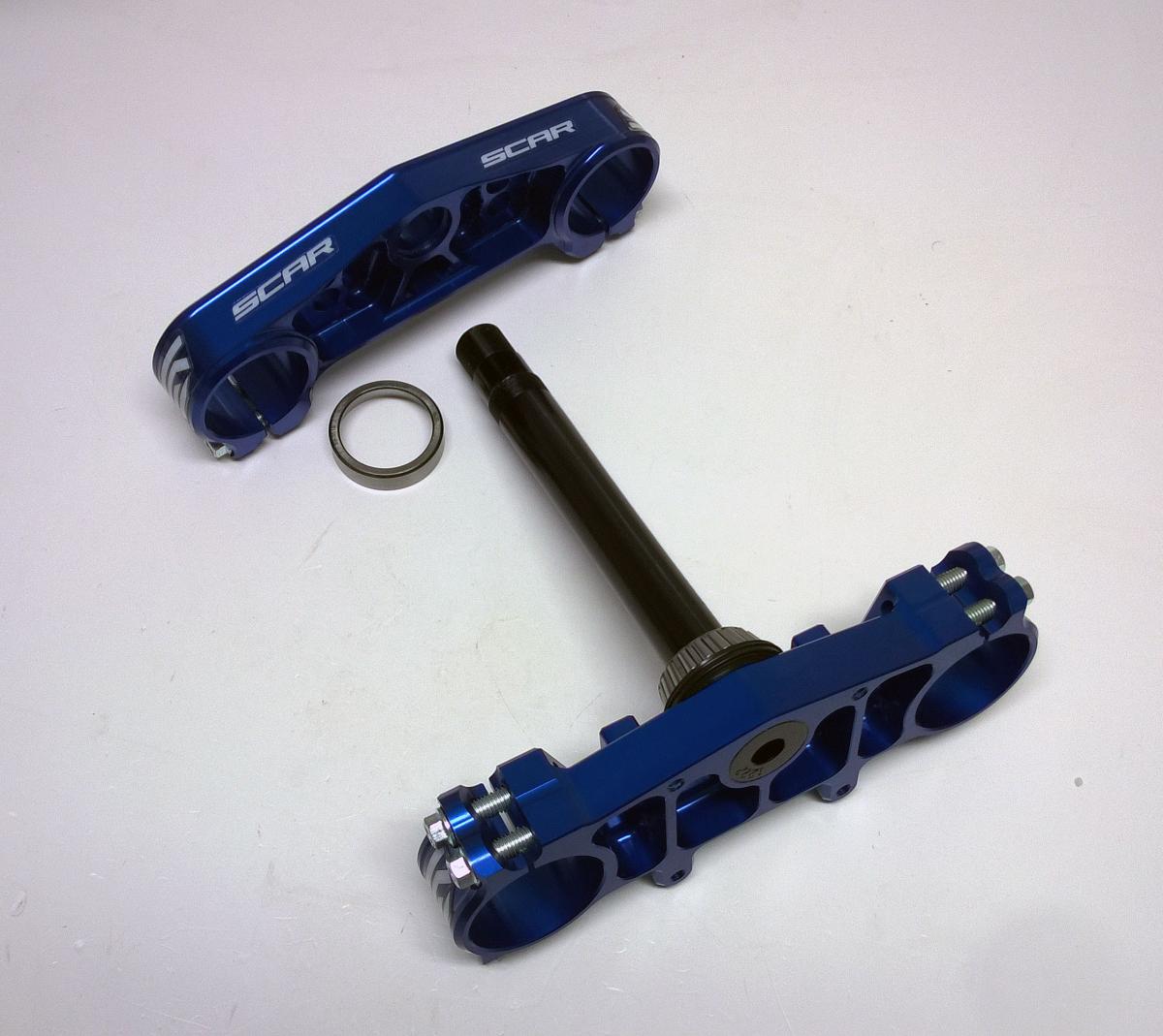 TRIPLE CLAMPS 25 BLUE YZ 65/85, OFFSET 25mm SCAR S1422