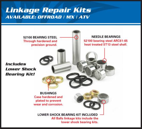 SWINGARM LINKAGE KIT KX 99-03, ALLBALLS 27-1018 KX 125/250, Kawasaki KX125 1999-2003, KX250 1999-2003