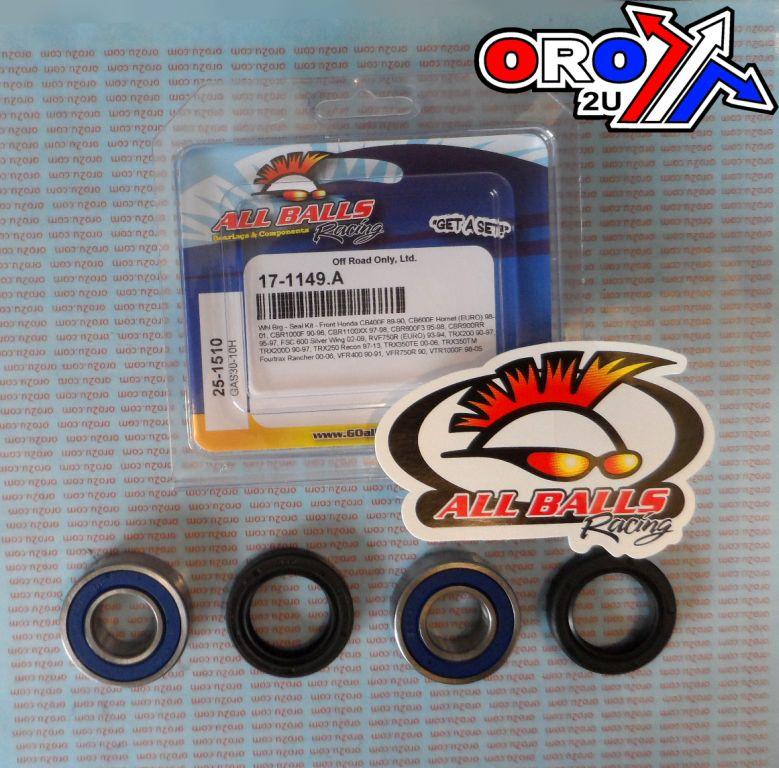WHEEL BEARING KIT FRONT 88-21 HON, ALLBALLS 25-1510 ROAD/ATV