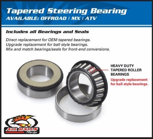 STEERING BEARING KIT ALLBALLS, ALLBALLS 22-1023 KAW/SUZ/TRI/YAM