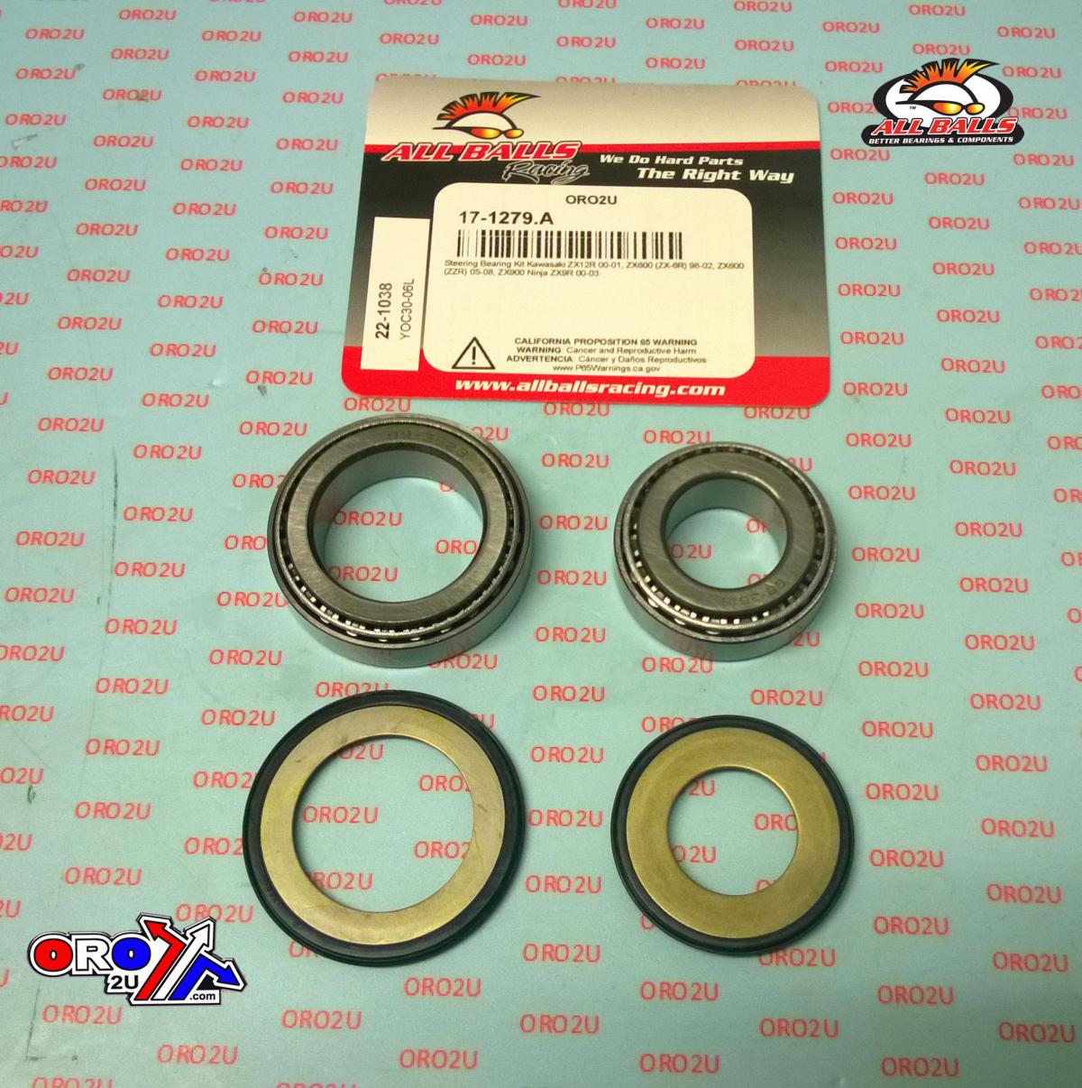 STEERING BEARING KIT ALLBALLS, ALLBALLS 22-1038 KAWASAKI
